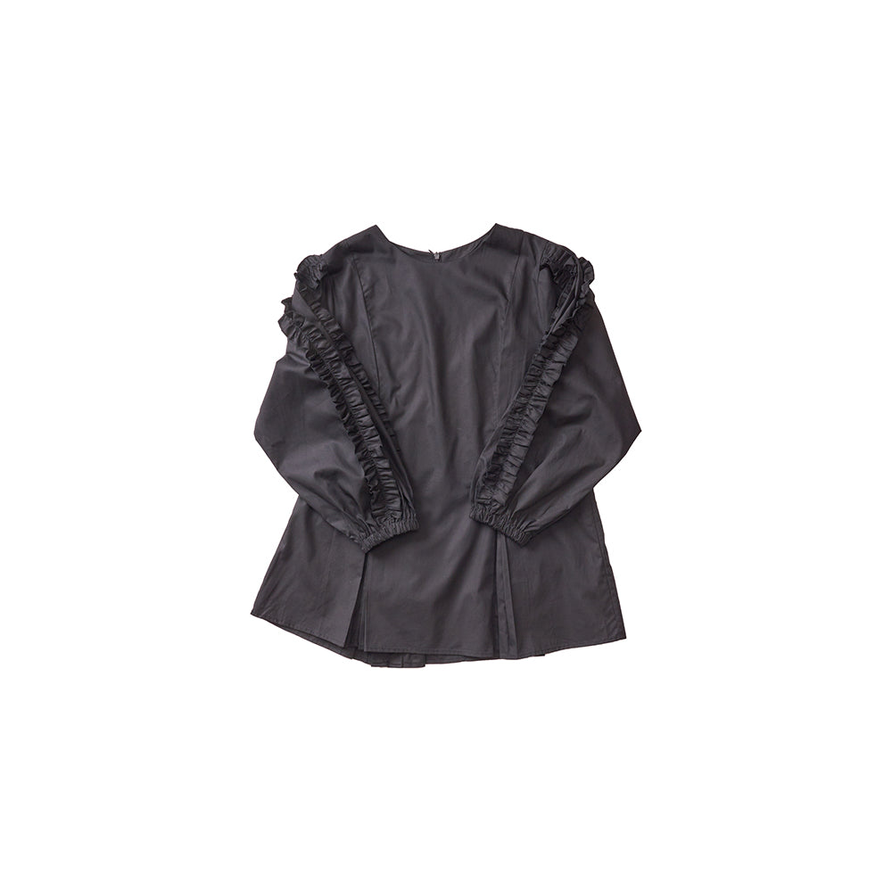 袖フリル サイドプリーツブラウス