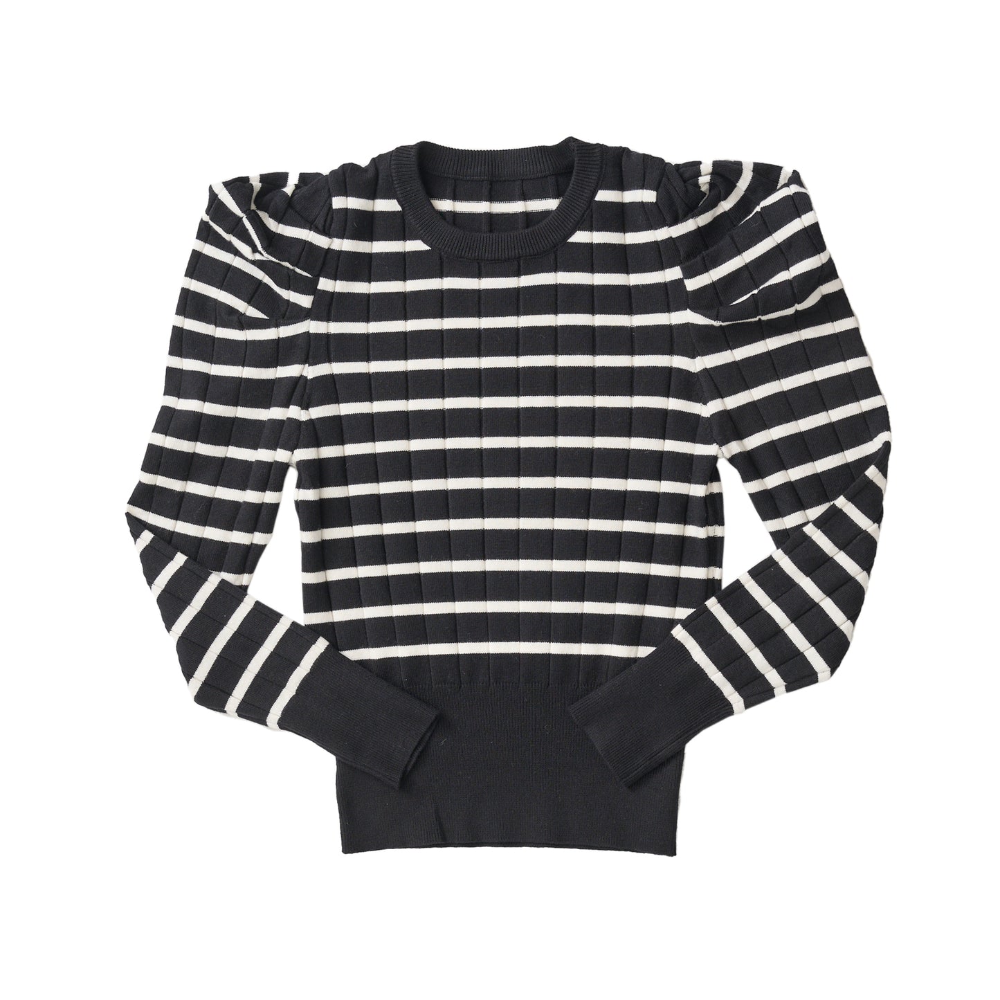 パフスリーブ ボーダーニット