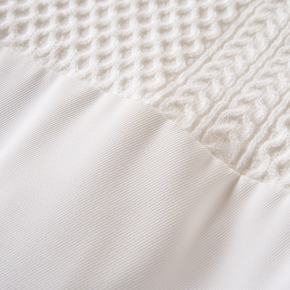 無地切り替え ニットプルオーバー