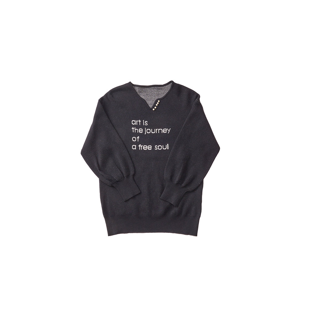 パフスリーブ ニットプルオーバー