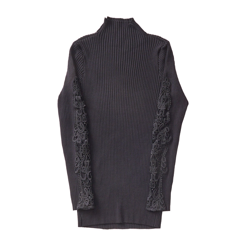 袖レース ボトルネック ニットインナーT